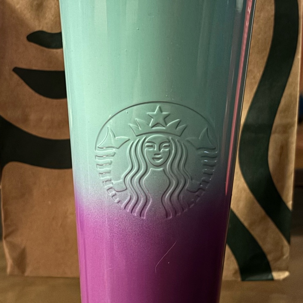 Starbucks Teal and Purple Ombre Tumbler